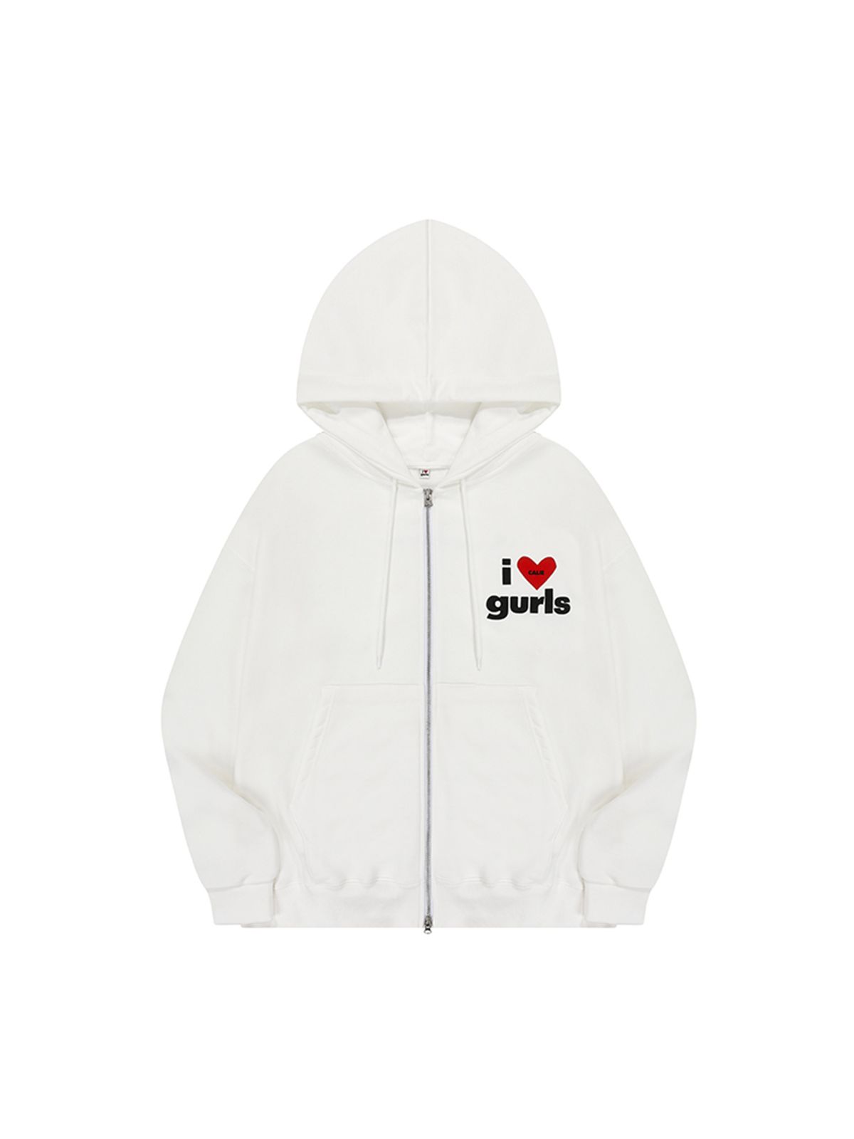 에즈이프 캘리(ASIF CALIE) GURLS OVERSIZED HOOD ZIPUP WHITE