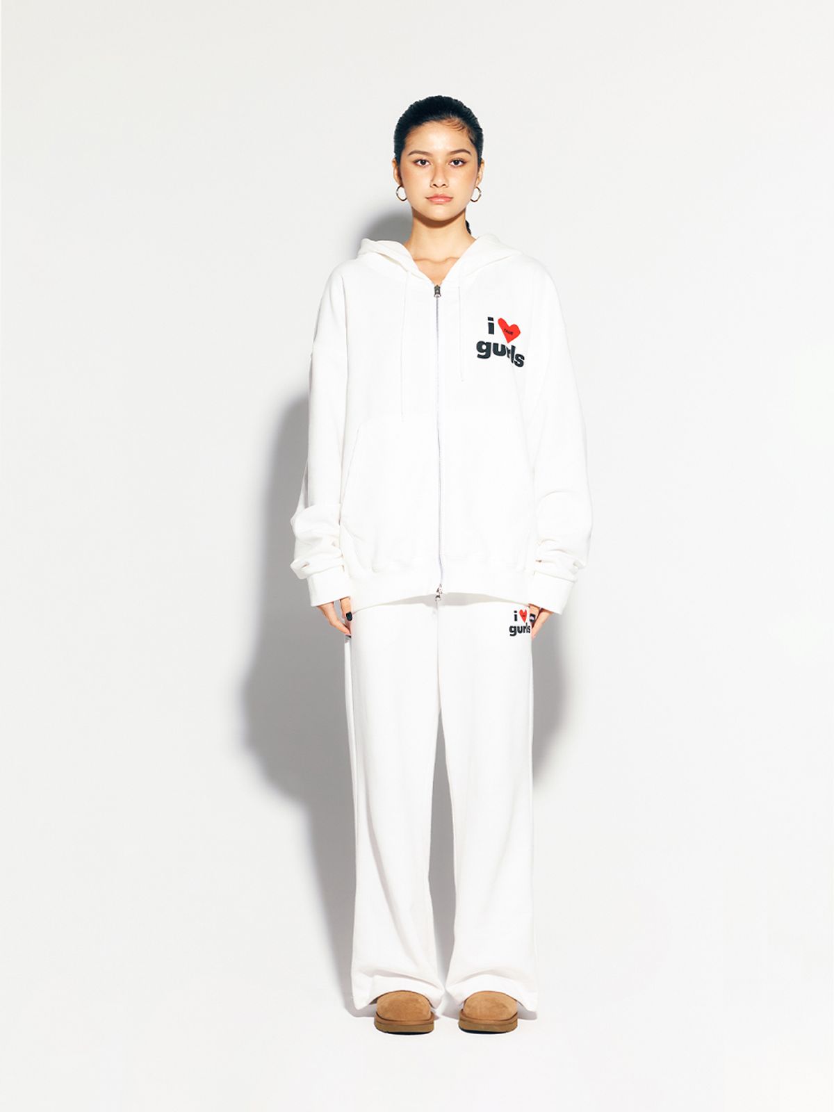 에즈이프 캘리(ASIF CALIE) GURLS OVERSIZED HOOD ZIPUP WHITE
