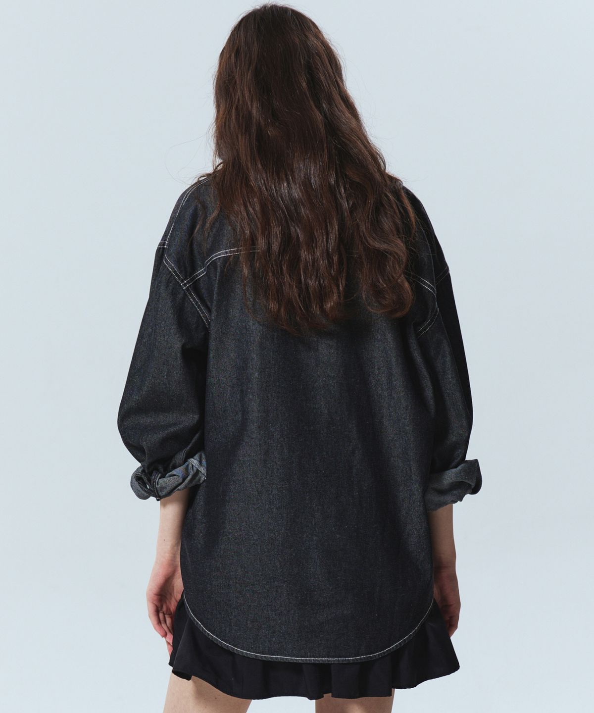 닉앤니콜(NICK&NICOLE) MINIMAL CLASSIC DENIM SHIRTS_BLACK