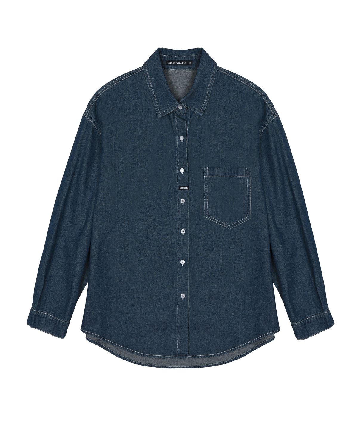 닉앤니콜(NICK&NICOLE) MINIMAL CLASSIC DENIM SHIRTS_BLUE