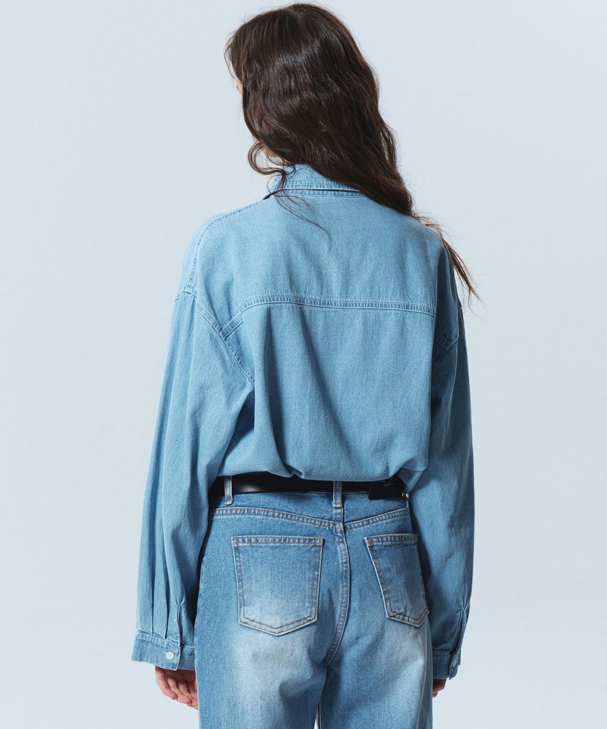 닉앤니콜(NICK&NICOLE) MINIMAL CLASSIC DENIM SHIRTS_LIGHT BLUE