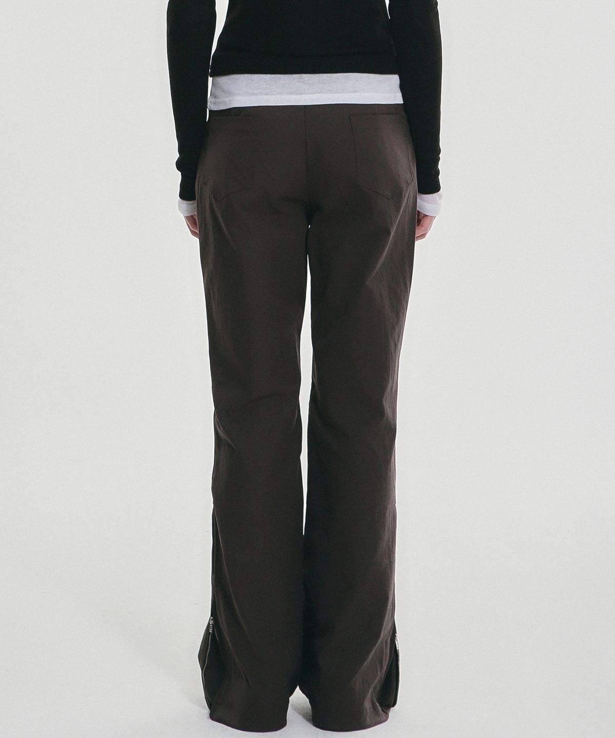 닉앤니콜(NICK&NICOLE) TWO WAY SLIT ZIPPER PANTS_CHARCOAL
