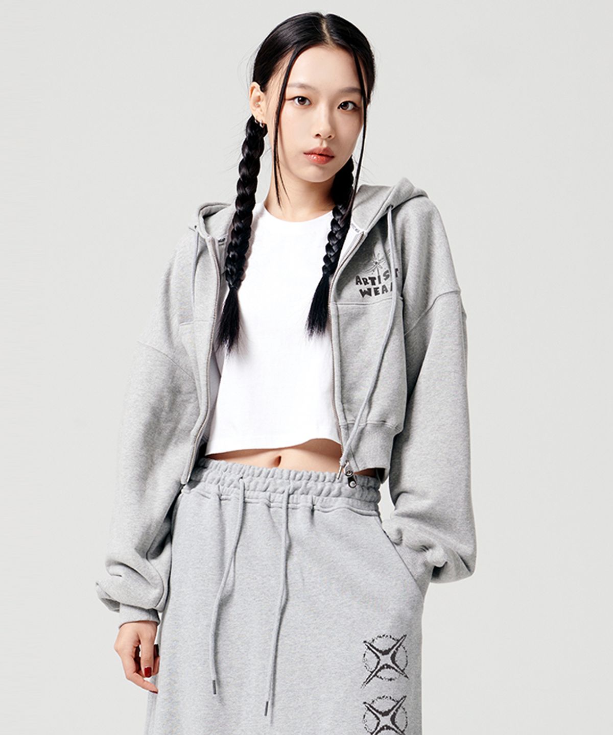 아티스트웨어(ARTISTWEAR) [ATW] 일루전 크롭후드집업