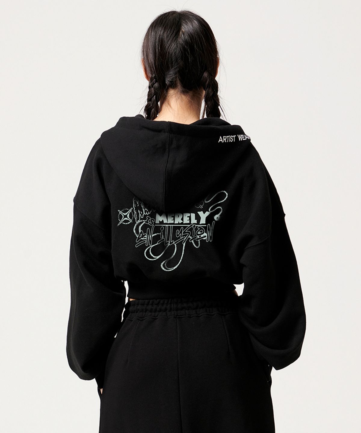 아티스트웨어(ARTISTWEAR) [ATW] 일루전 크롭후드집업