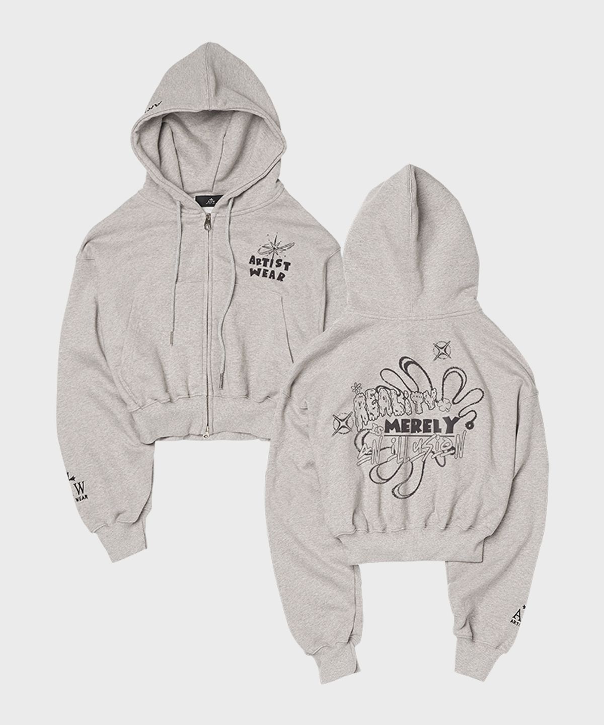 아티스트웨어(ARTISTWEAR) [ATW] 일루전 크롭후드집업
