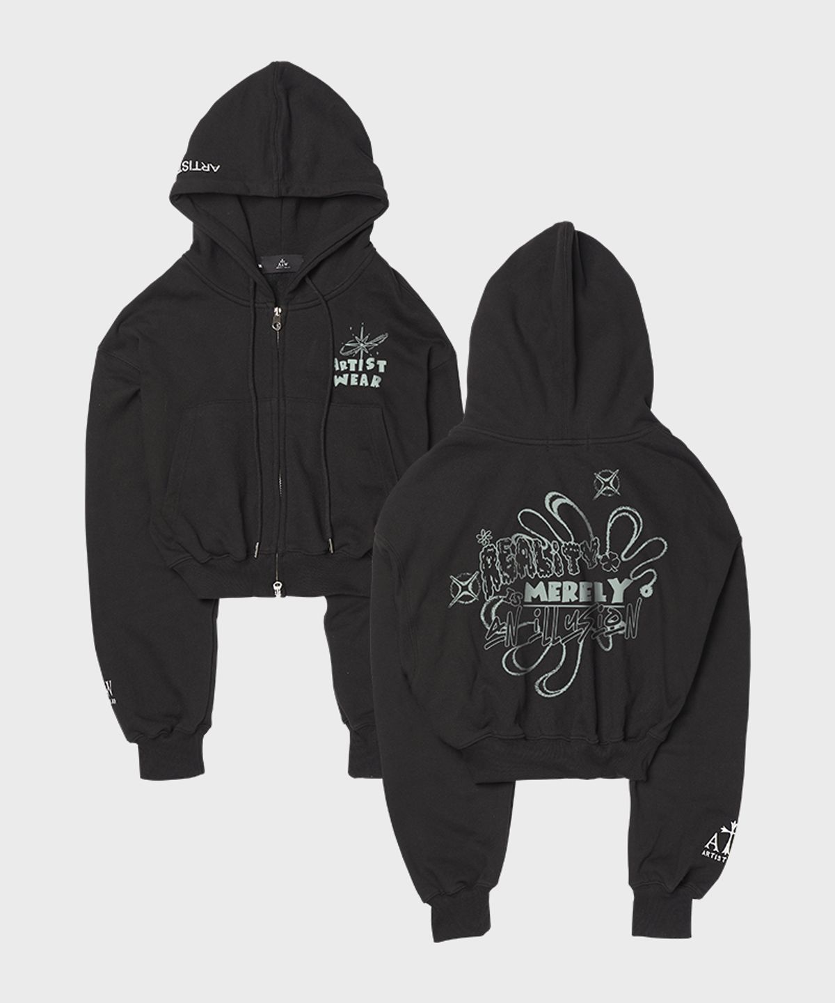 아티스트웨어(ARTISTWEAR) [ATW] 일루전 크롭후드집업
