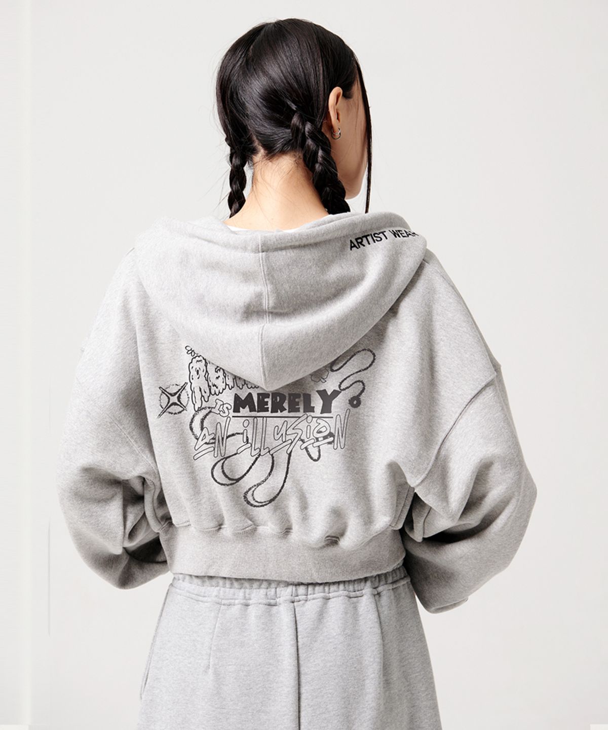 아티스트웨어(ARTISTWEAR) [ATW] 일루전 크롭후드집업