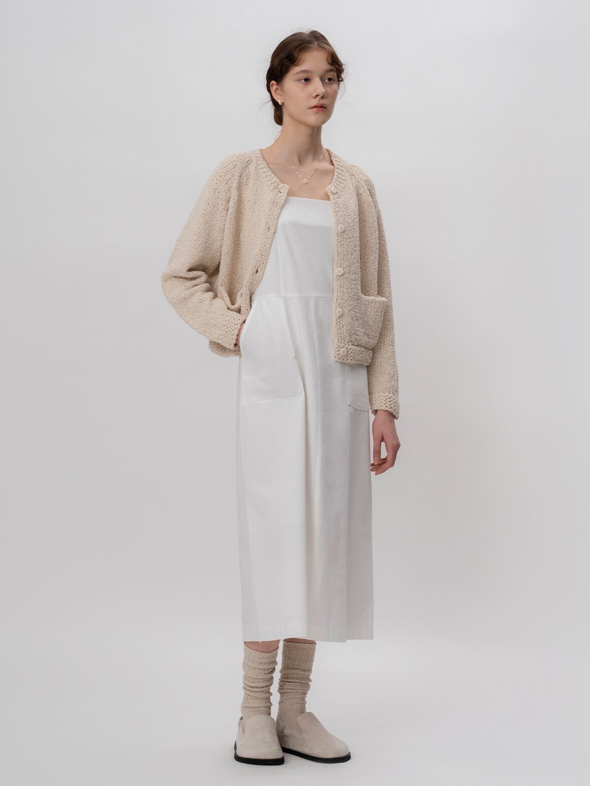 더미튼(THEMITTEN) Eyelet strap one-piece (white)