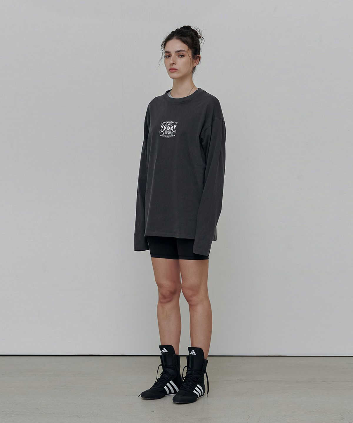애니타임로릭(ANYTIME LOREAK) ROSE DYEING LONG SLEEVE-CHARCOAL(W)