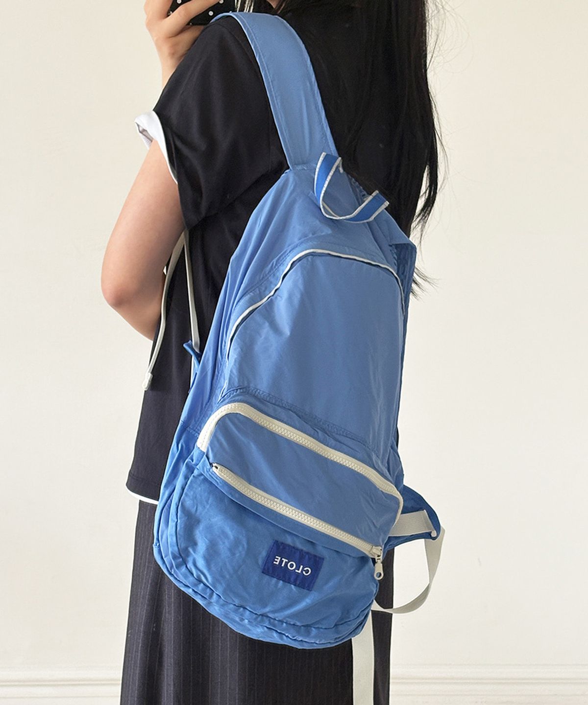 클로트(CLOTE) SIGNATURE STITCH BACKPACK - SKY BLUE