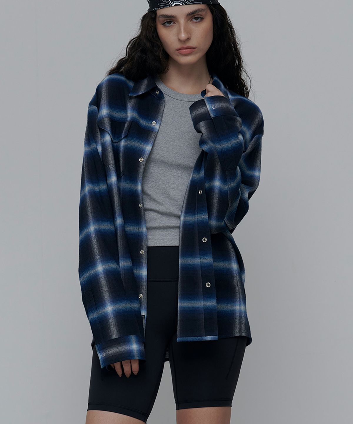 애니타임로릭(ANYTIME LOREAK) VIOLA CHECK SHIRT-BLUE(W)