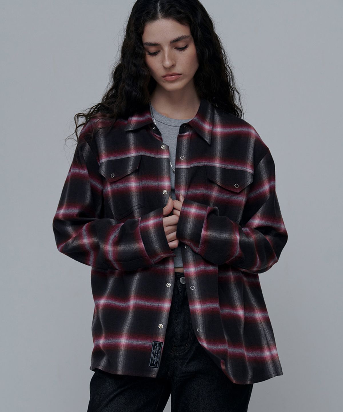 애니타임로릭(ANYTIME LOREAK) VIOLA CHECK SHIRT-RED(W)