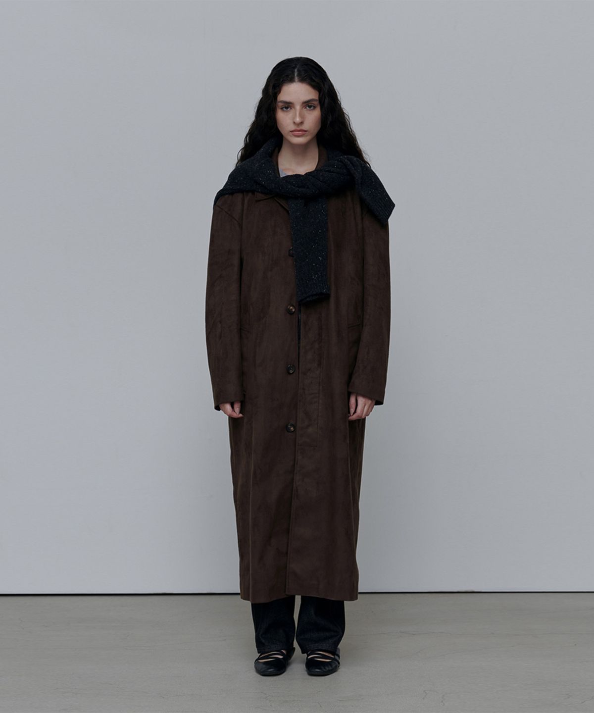 애니타임로릭(ANYTIME LOREAK) DAHLIA MAC COAT-BROWN(SUEDE)(W)