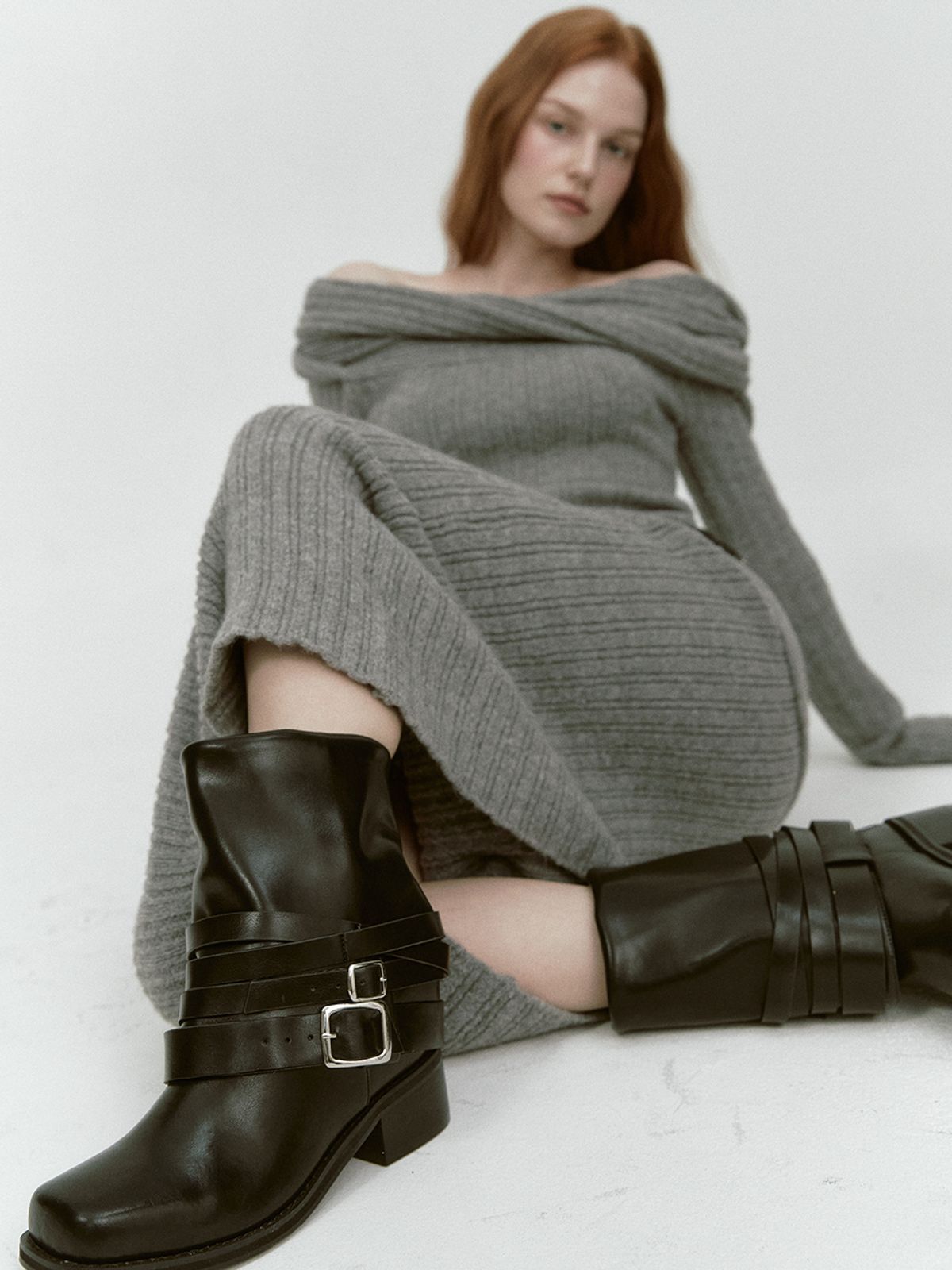 아수라(ASURA) MULTI LEATHER BOOTS (BLACK)