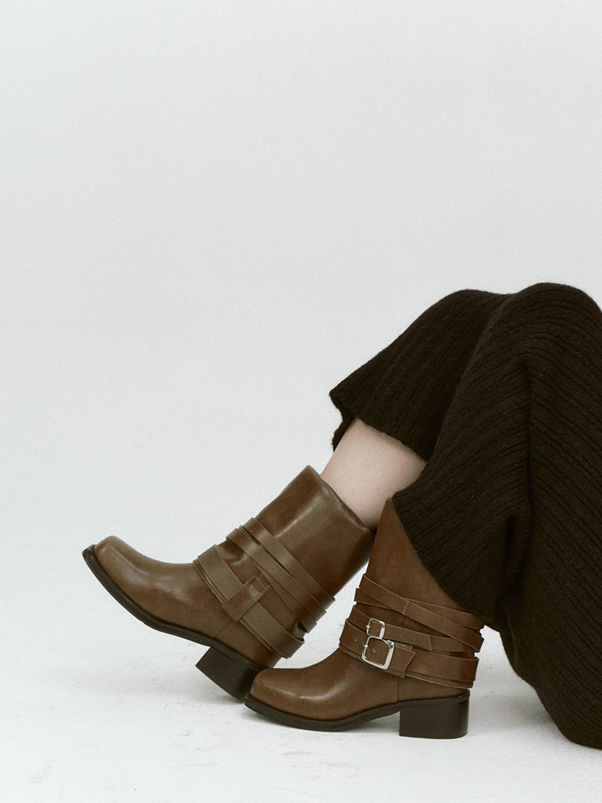 아수라(ASURA) MULTI LEATHER BOOTS (BROWN)