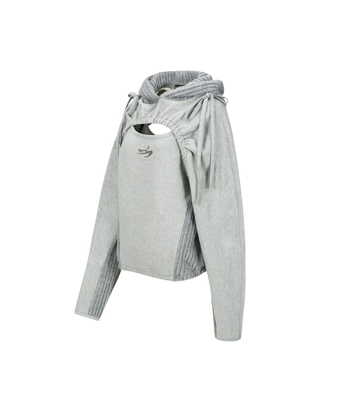 앤더슨벨(ADSB ANDERSSON BELL) (에센셜) 컷 아웃 셔링 후디 atb1193w(MELANGE GREY)