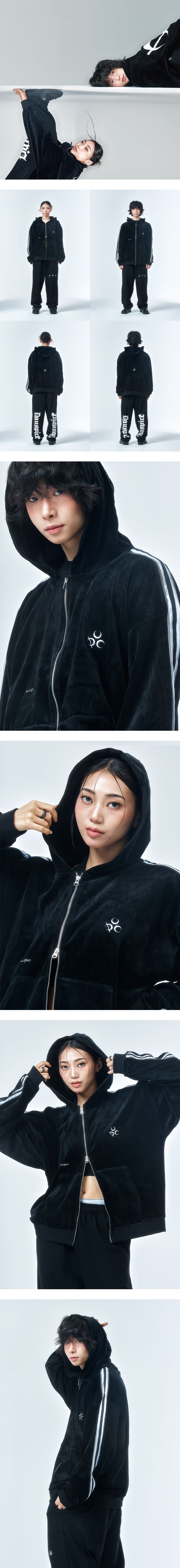 MUSINSA公式 | DAUSPICE Signature Velour Hoodie Zip-Up