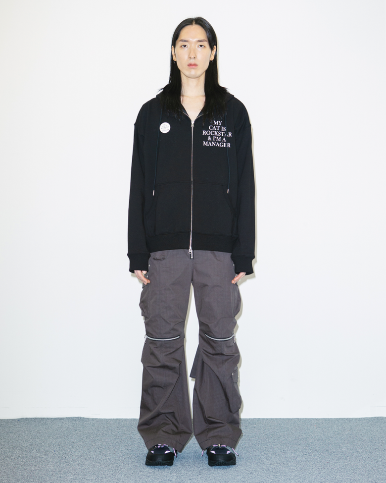 MUSINSA公式 | JOEGUSH Big Font Rockstar Hoodie Zip-up (Black)