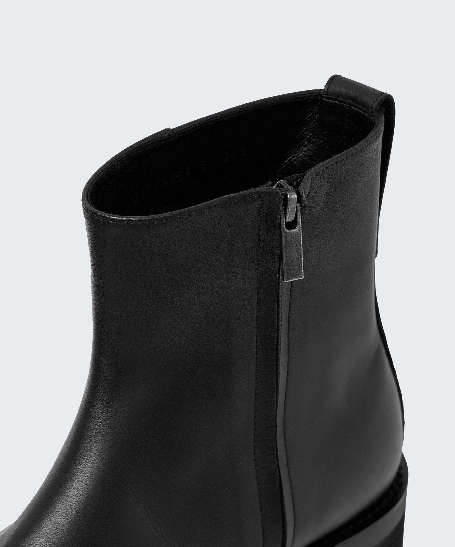 靴 MUSINSA Calfskin Square Toe Zipper Boots MUSINSA | FIRENZE ATELIER Minimal Square Toe Zip-up Boots