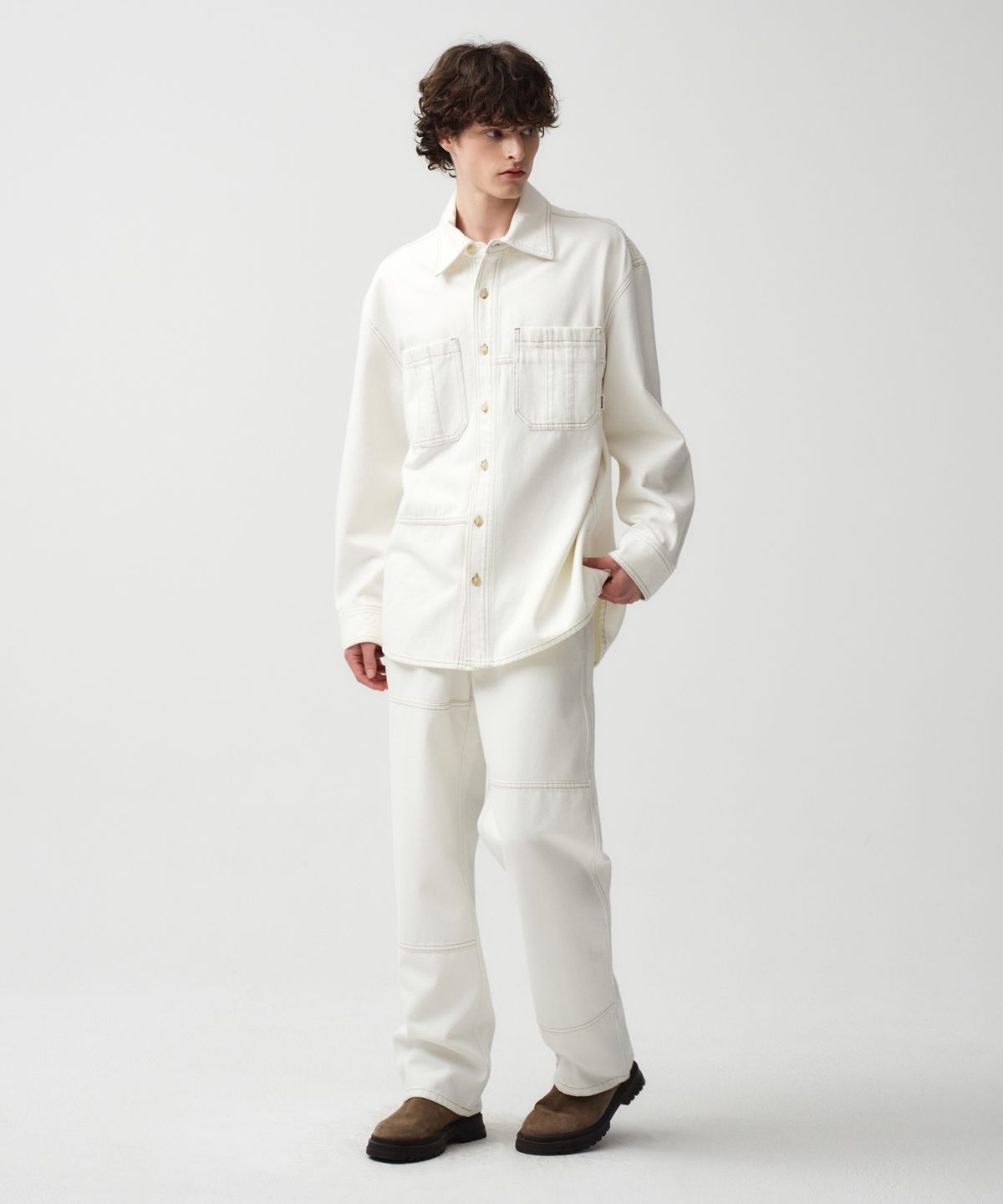 마리떼 프랑소와 저버(MARITHÉ + FRANҪOIS GIRBAUD) M PATCH WORK DENIM PANTS ecru