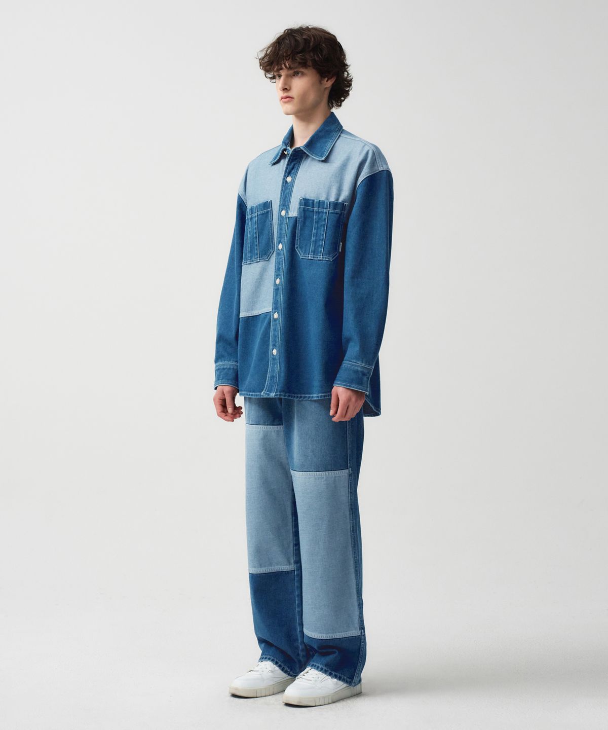마리떼 프랑소와 저버(MARITHÉ + FRANҪOIS GIRBAUD) M PATCH WORK DENIM PANTS blue