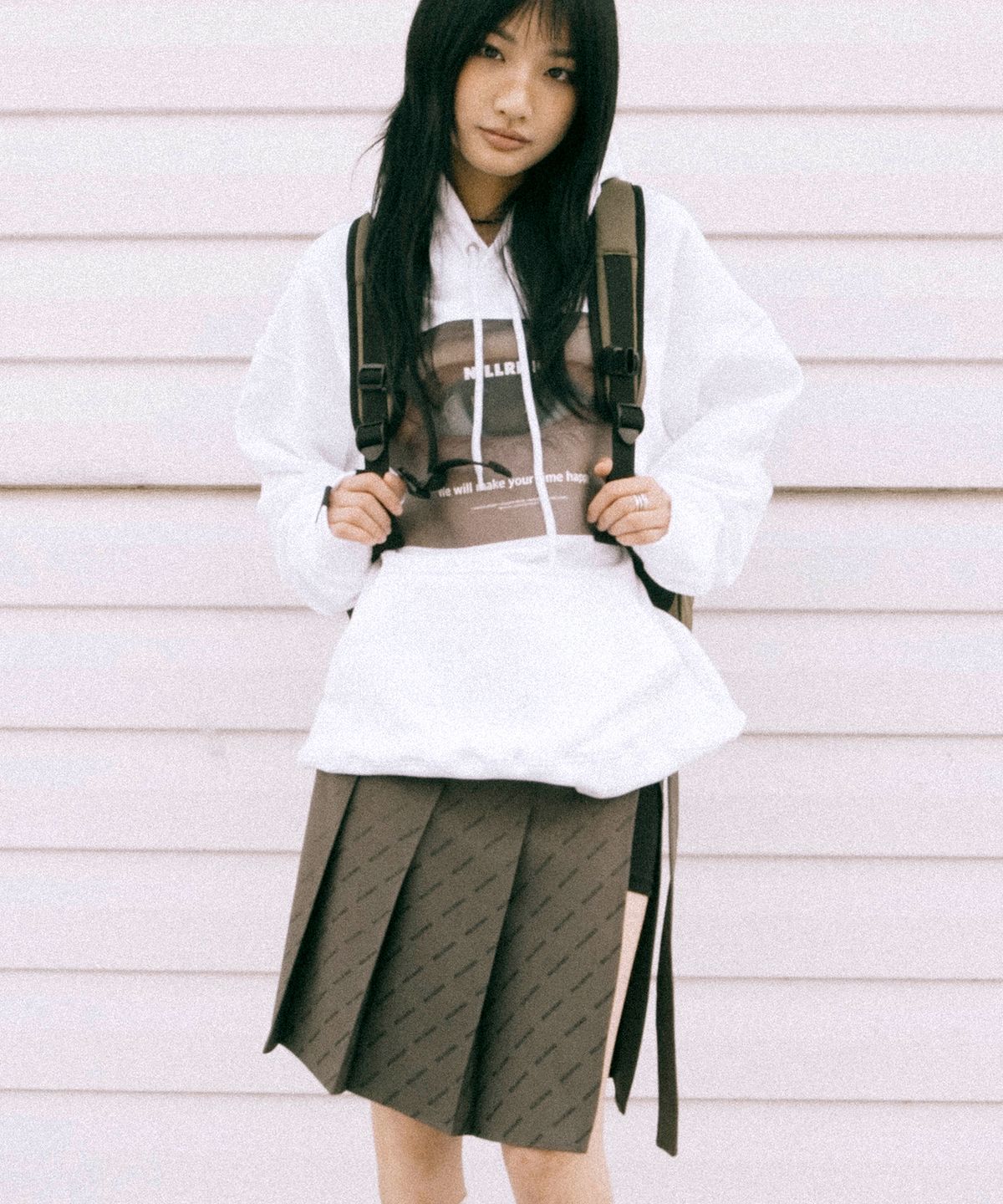 닐링(NILLRING) S4.00 Logo print wrap skirt