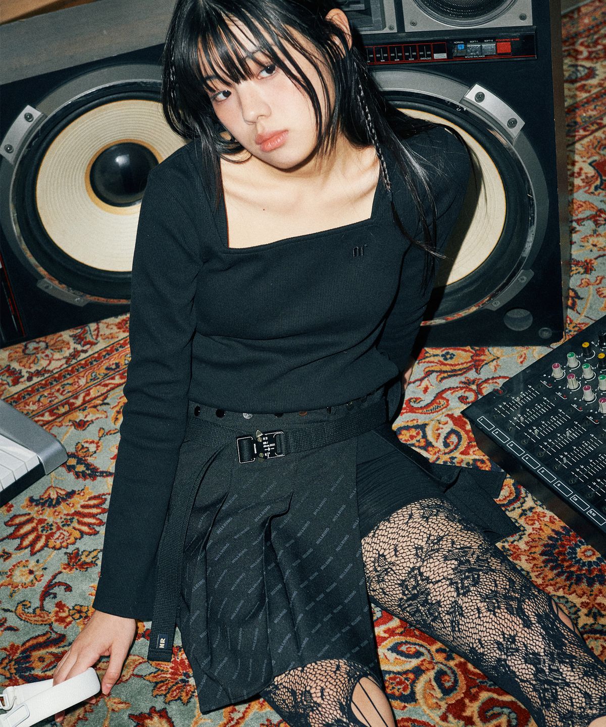 닐링(NILLRING) S4.00 Logo print wrap skirt