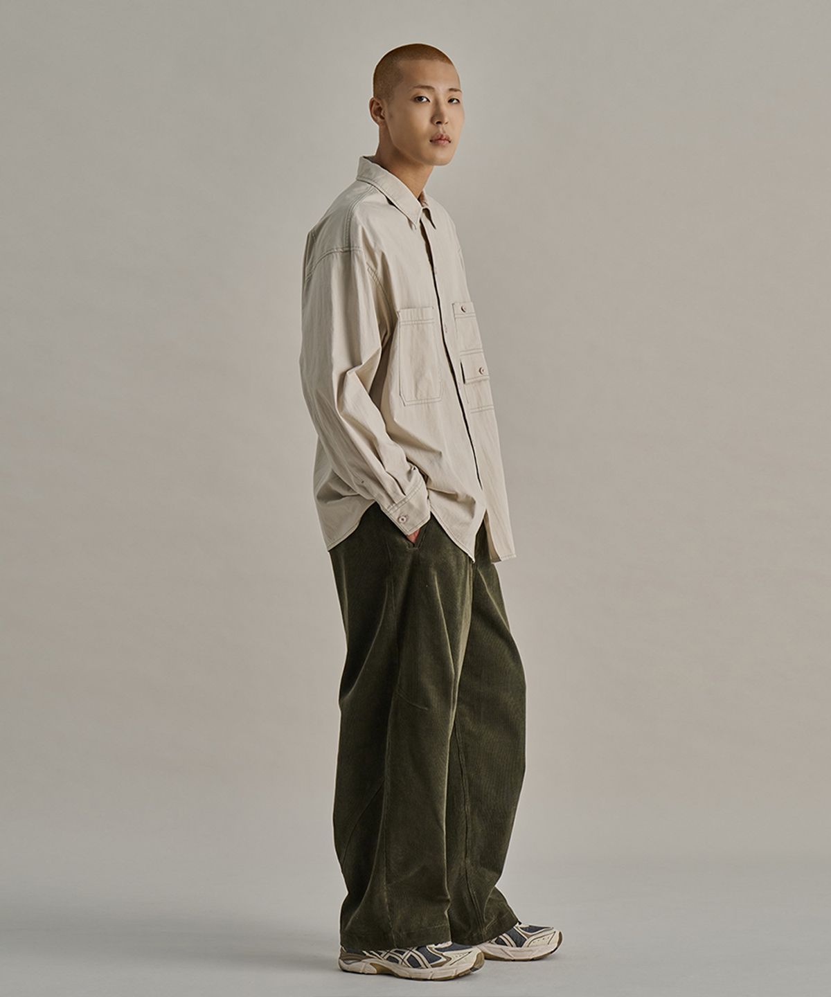논타입(NONTYPE) MUITI-TYPE POCKET SHIRTS (BEIGE)