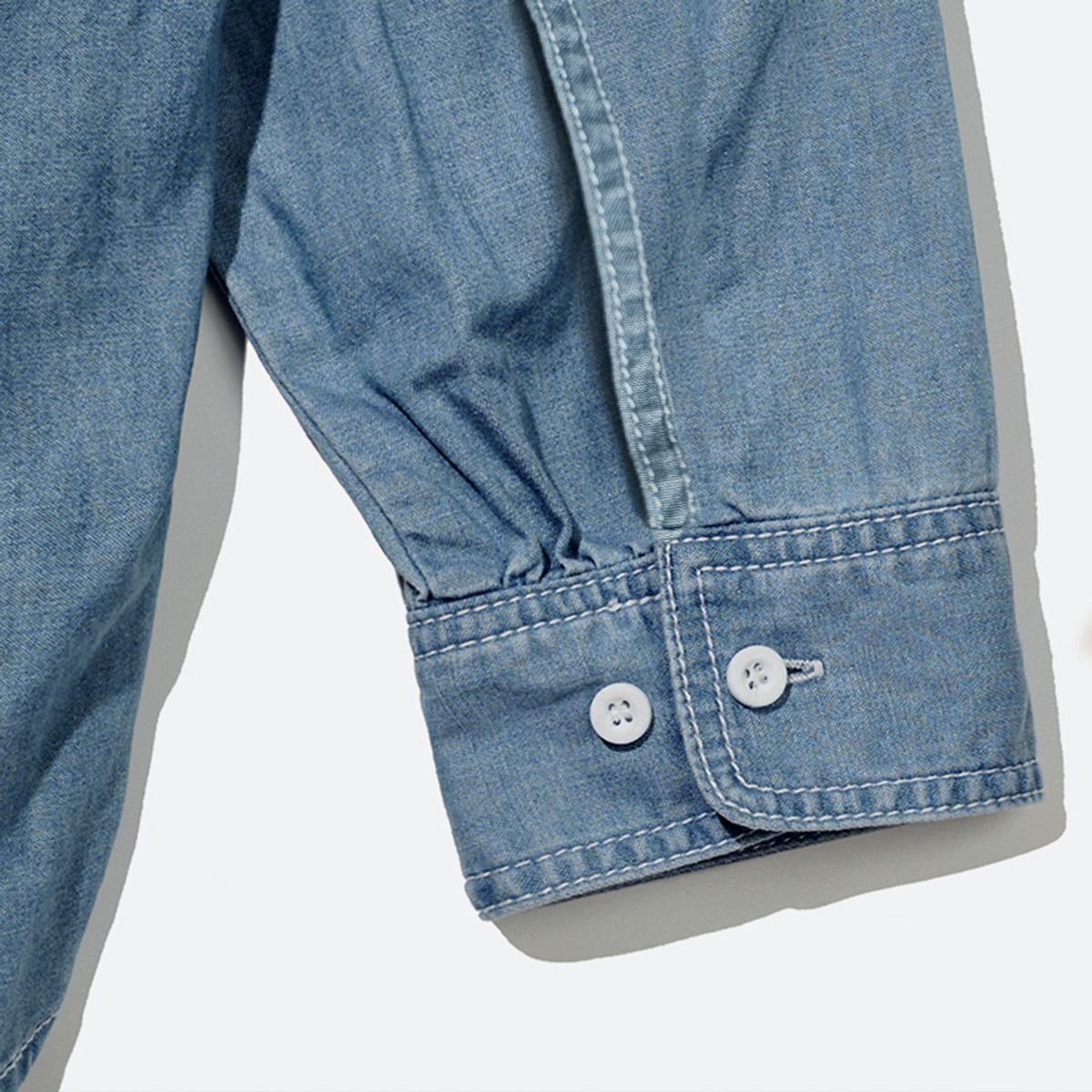 논타입(NONTYPE) STITCH DENIM SHIRTS (BLUE)