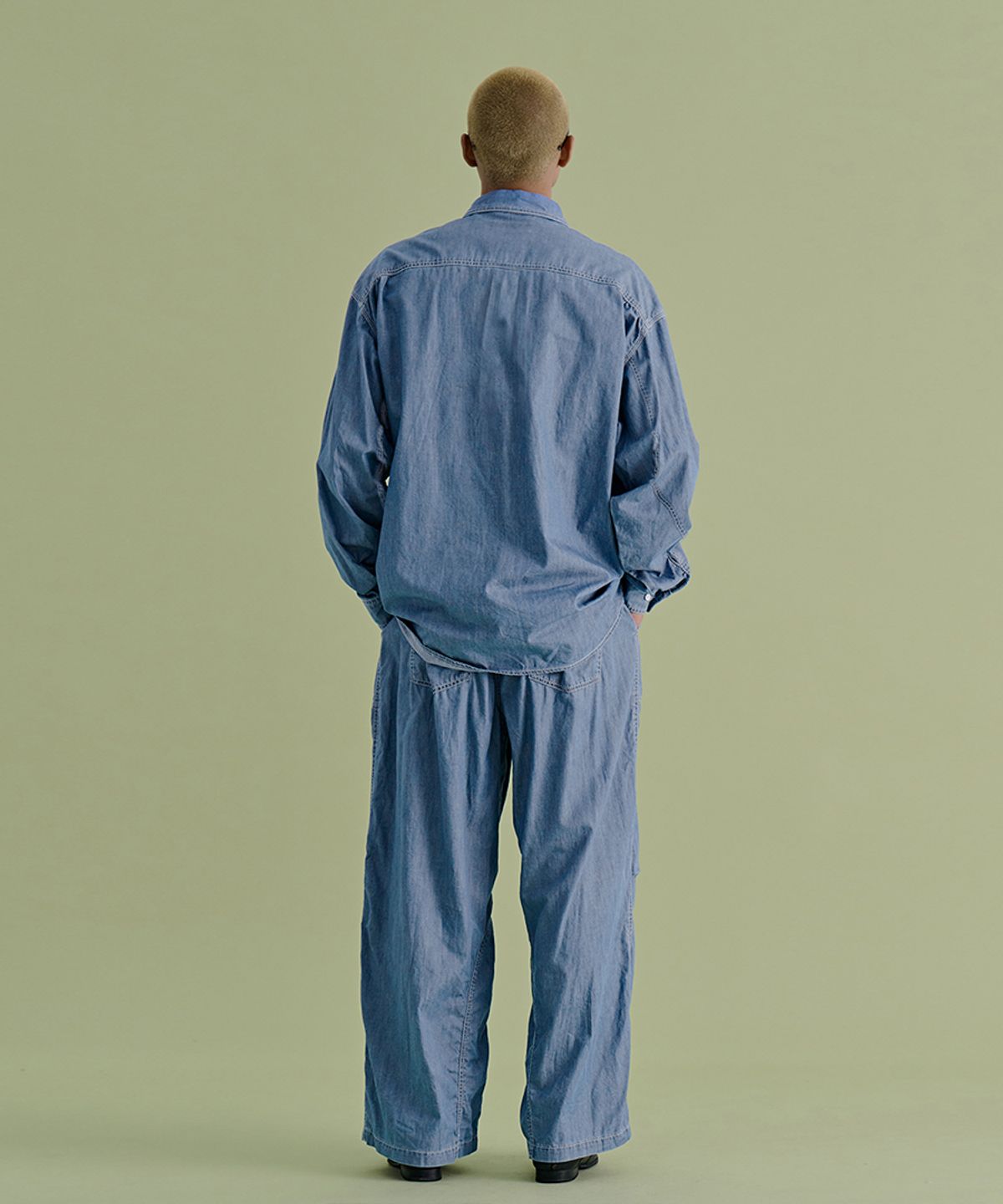 논타입(NONTYPE) DENIM PARACHUTE PANTS (BLUE)