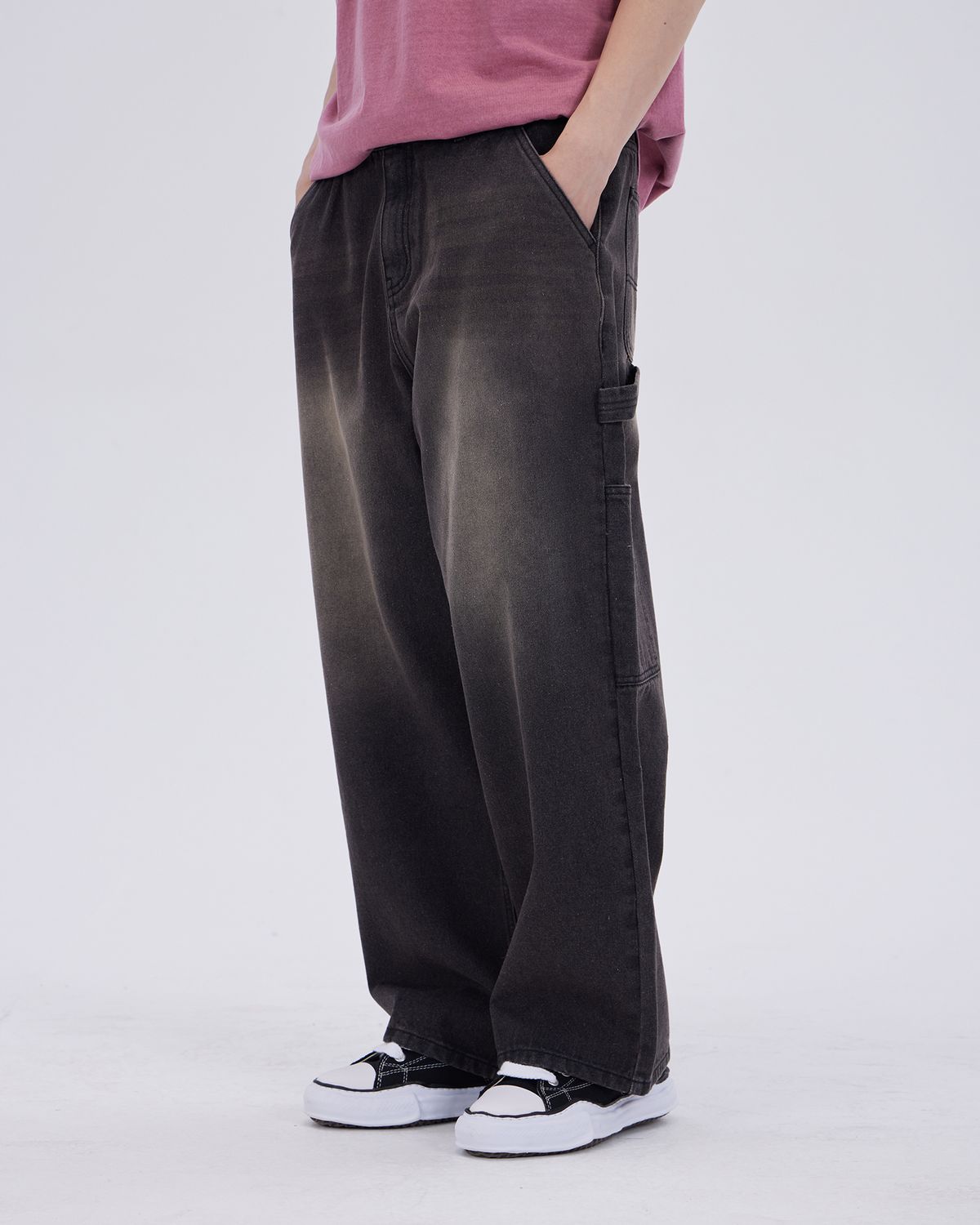 디스펑트(DYSFUNCT) KEY RING WASHING DENIM PANTS(BLACK)