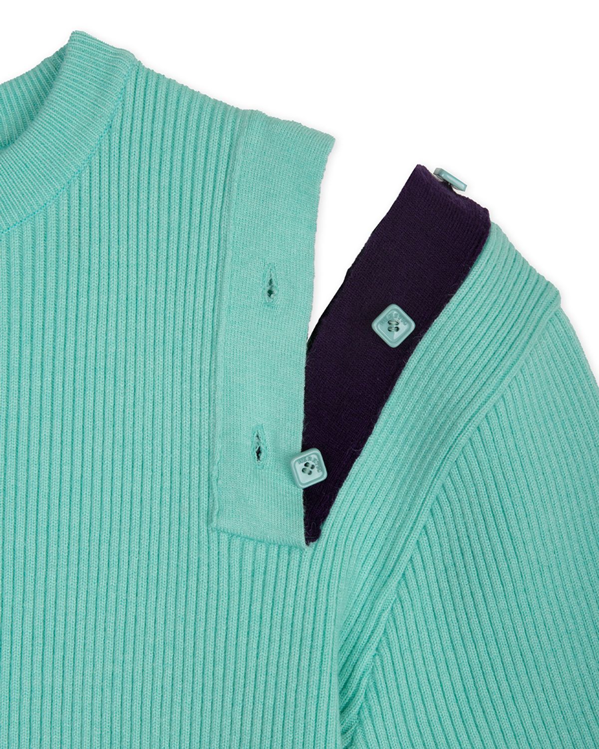 헤레틱(HERETIC) BUTTON CUT-OFF KNIT / mint