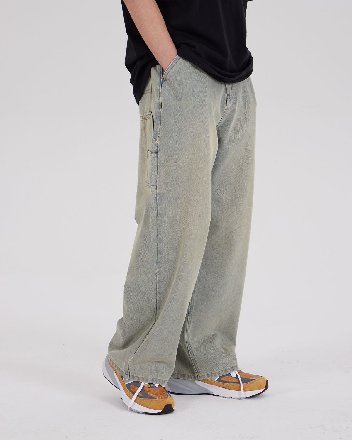 디스펑트(DYSFUNCT) KEY RING WASHING DENIM PANTS(SAND BLUE)