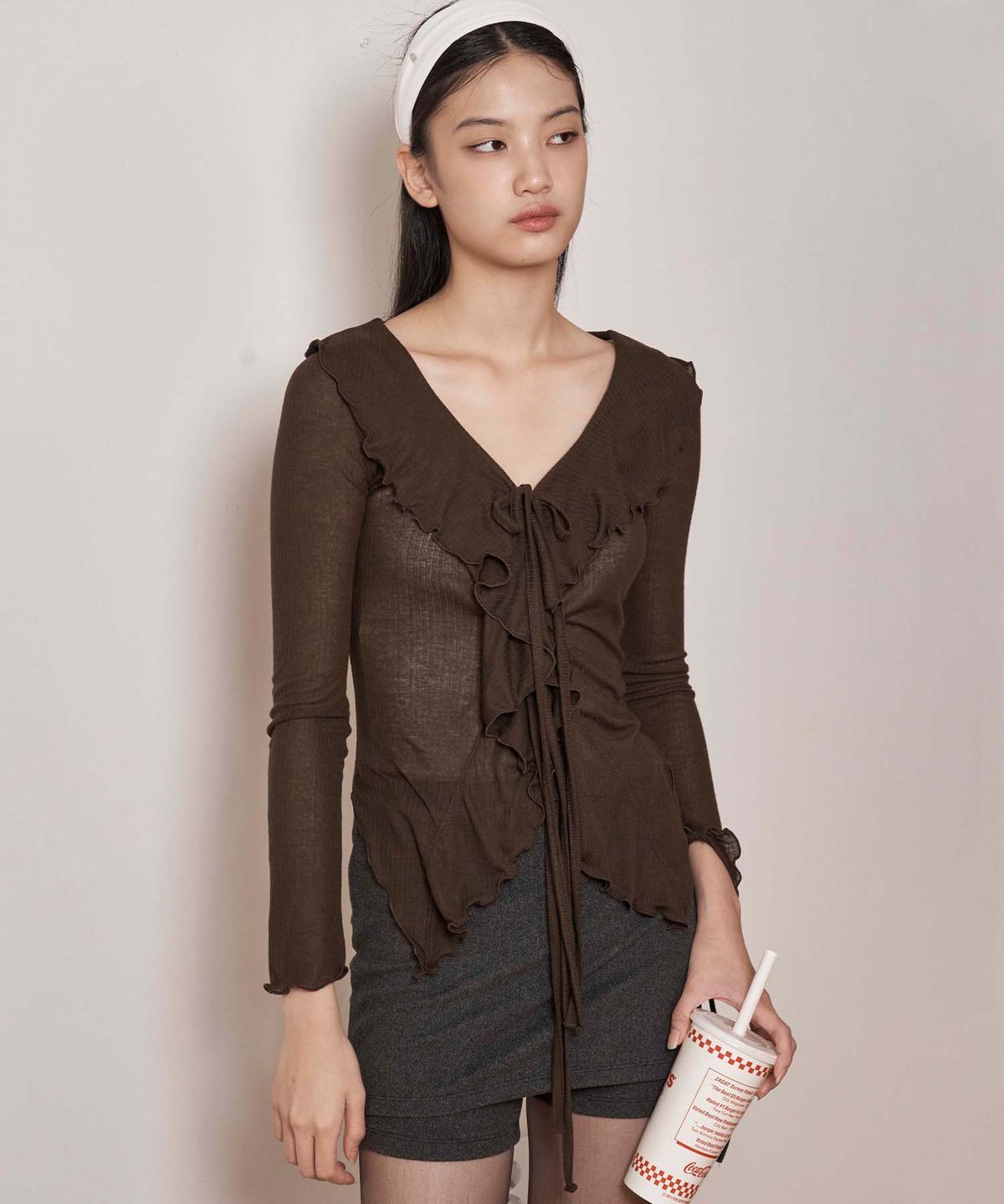 라츠유(LOTSYOU) lotsyou_Giselle Cardigan Khaki
