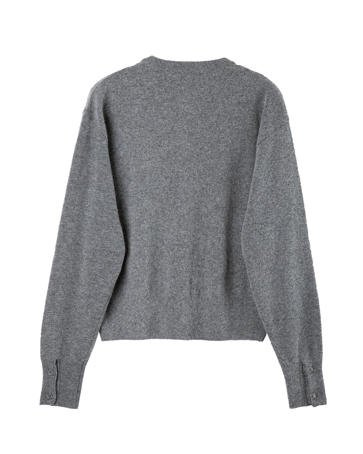 헤레틱(HERETIC) BUTTON CASHMERE BASIC CARDIGAN / dark grey