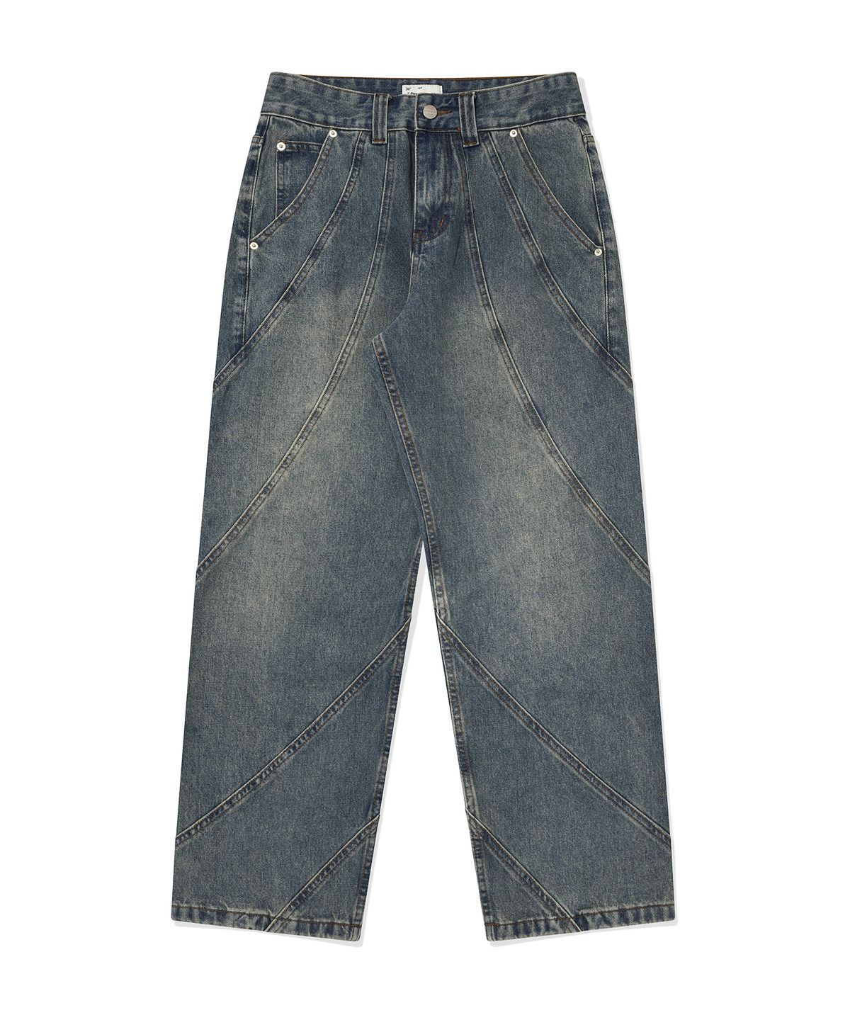 디스펑트(DYSFUNCT) TWIST INCISION WASHING DENIM PANTS(SAND BLUE)