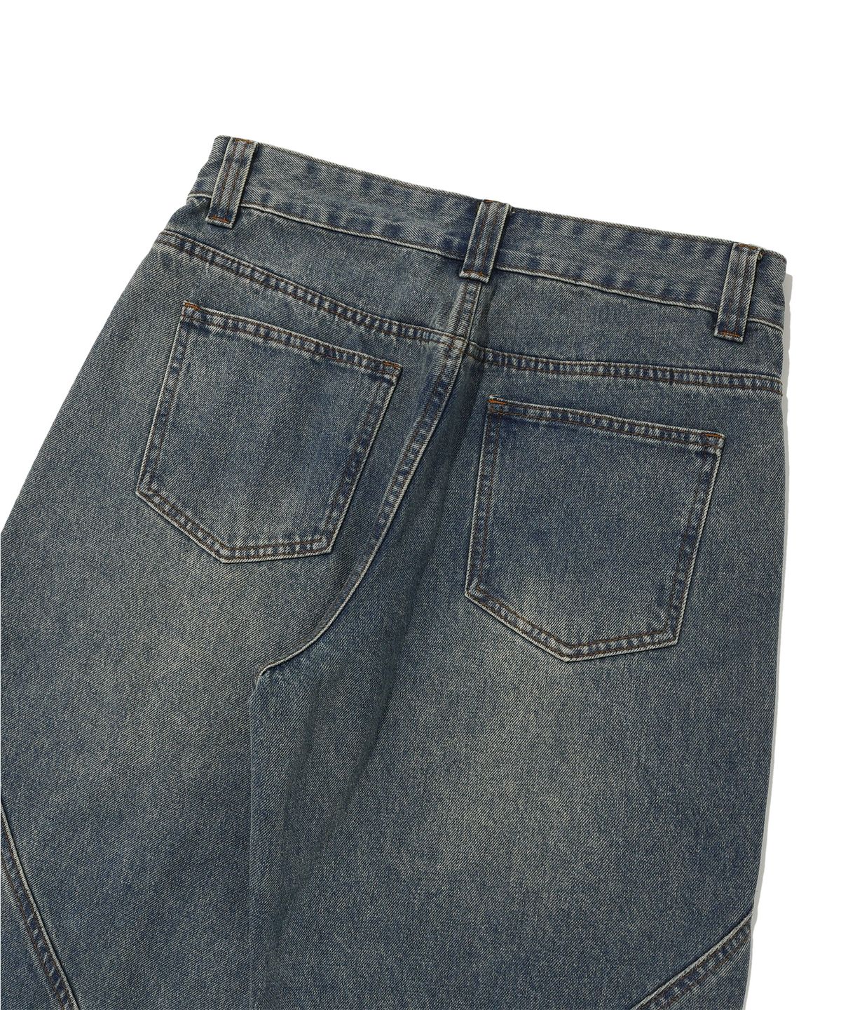 디스펑트(DYSFUNCT) TWIST INCISION WASHING DENIM PANTS(SAND BLUE)