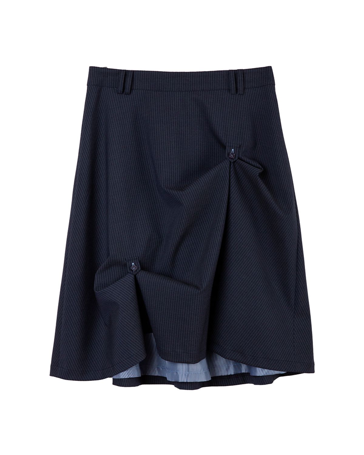 헤레틱(HERETIC) BUTTON FLARED SKIRT / navy