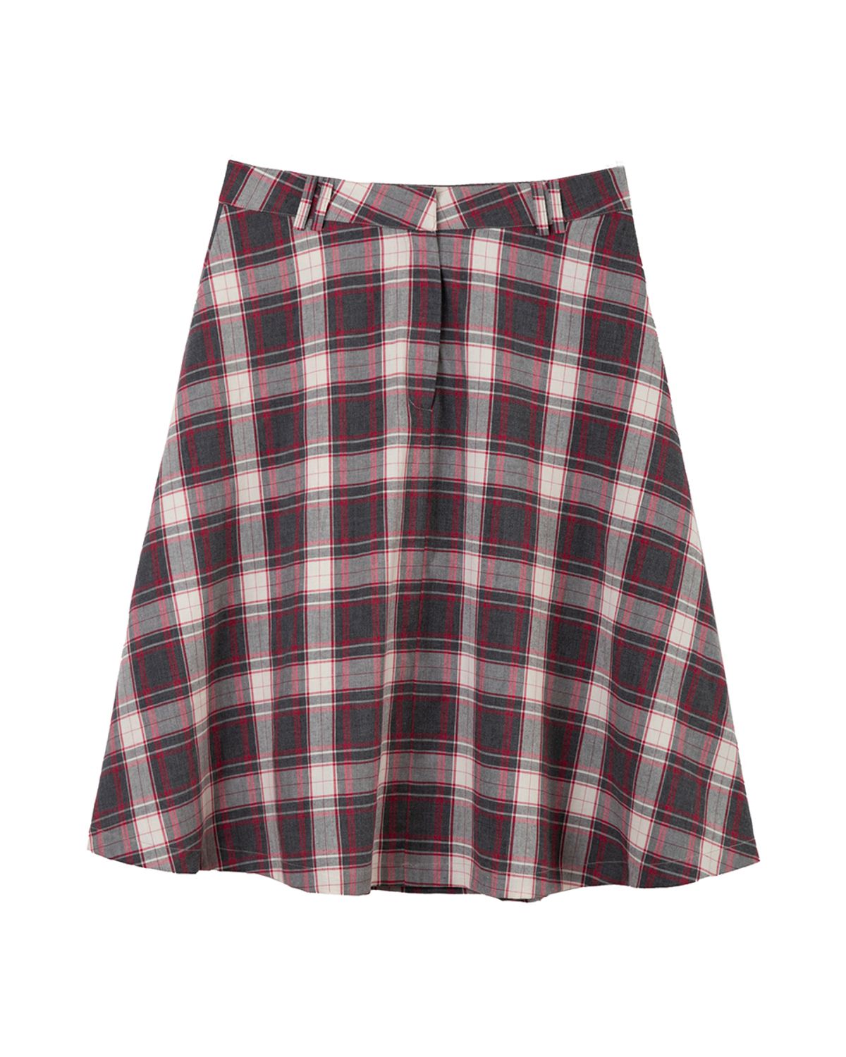 헤레틱(HERETIC) BUTTON FLARED SKIRT / check