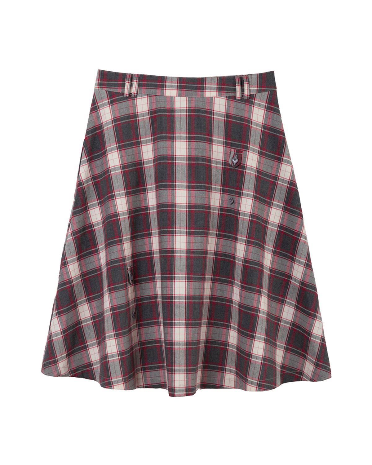 헤레틱(HERETIC) BUTTON FLARED SKIRT / check