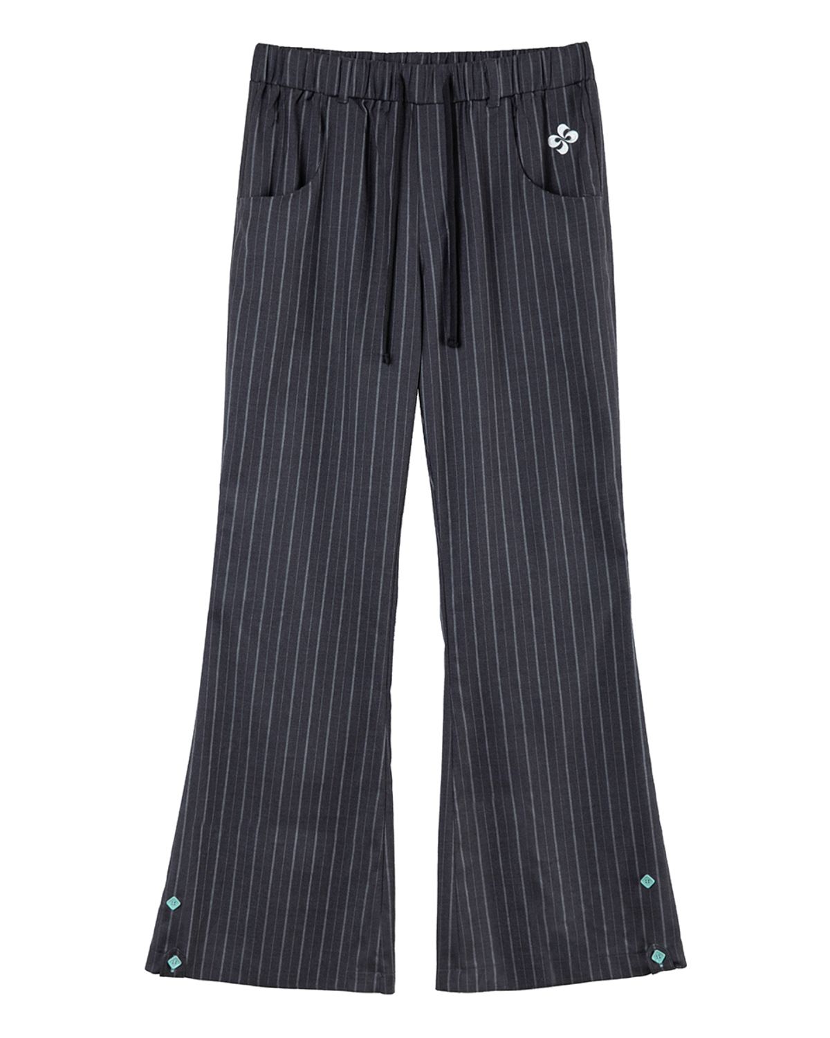 헤레틱(HERETIC) BUTTON STRIPE BENDING PANTS / charcoal