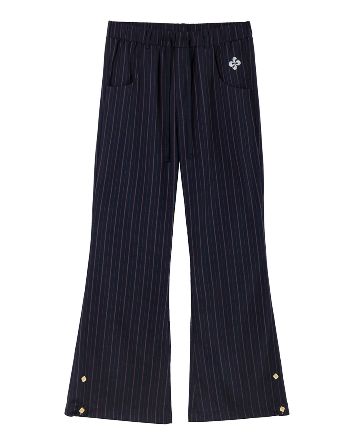 헤레틱(HERETIC) BUTTON STRIPE BENDING PANTS / purple