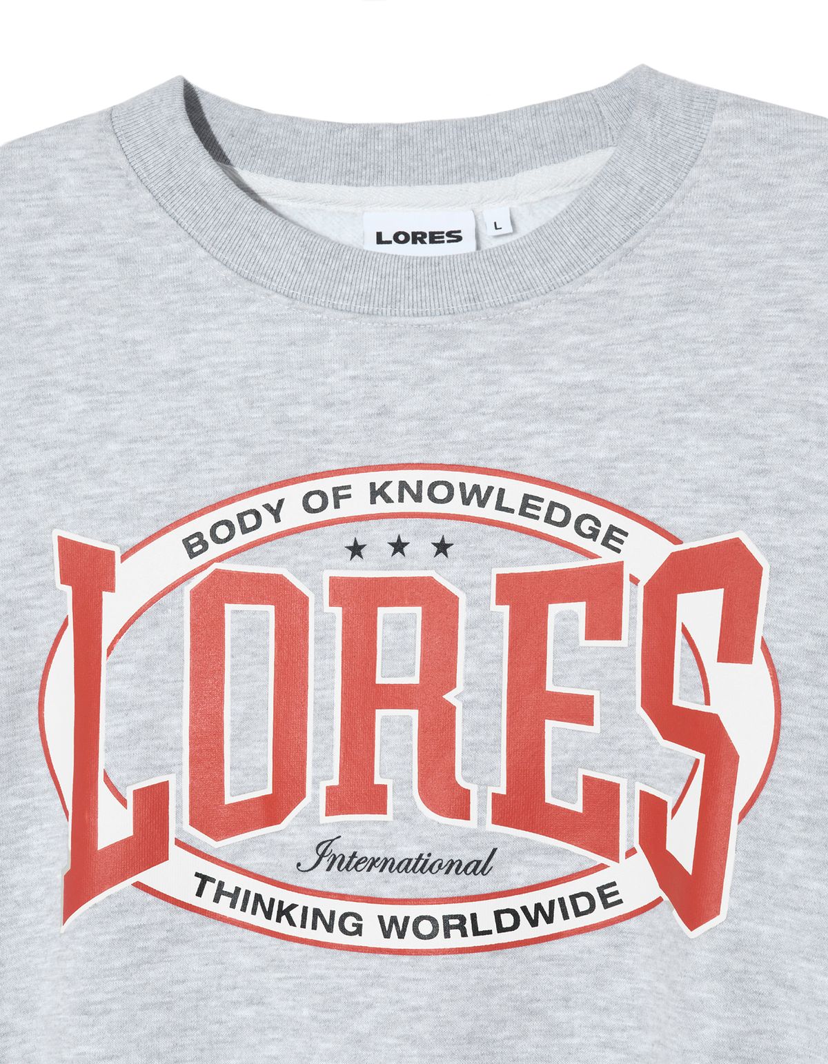 로어즈(LORES) Bulge Logo Sweatshirts - Melange Grey