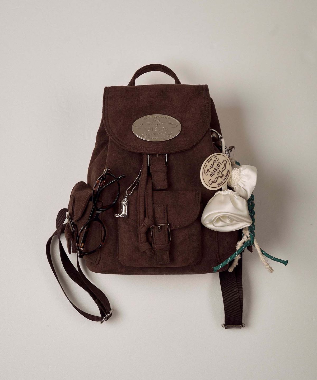 라츠유(LOTSYOU) lotsyou_Nostalgia Chubby Backpack Brown