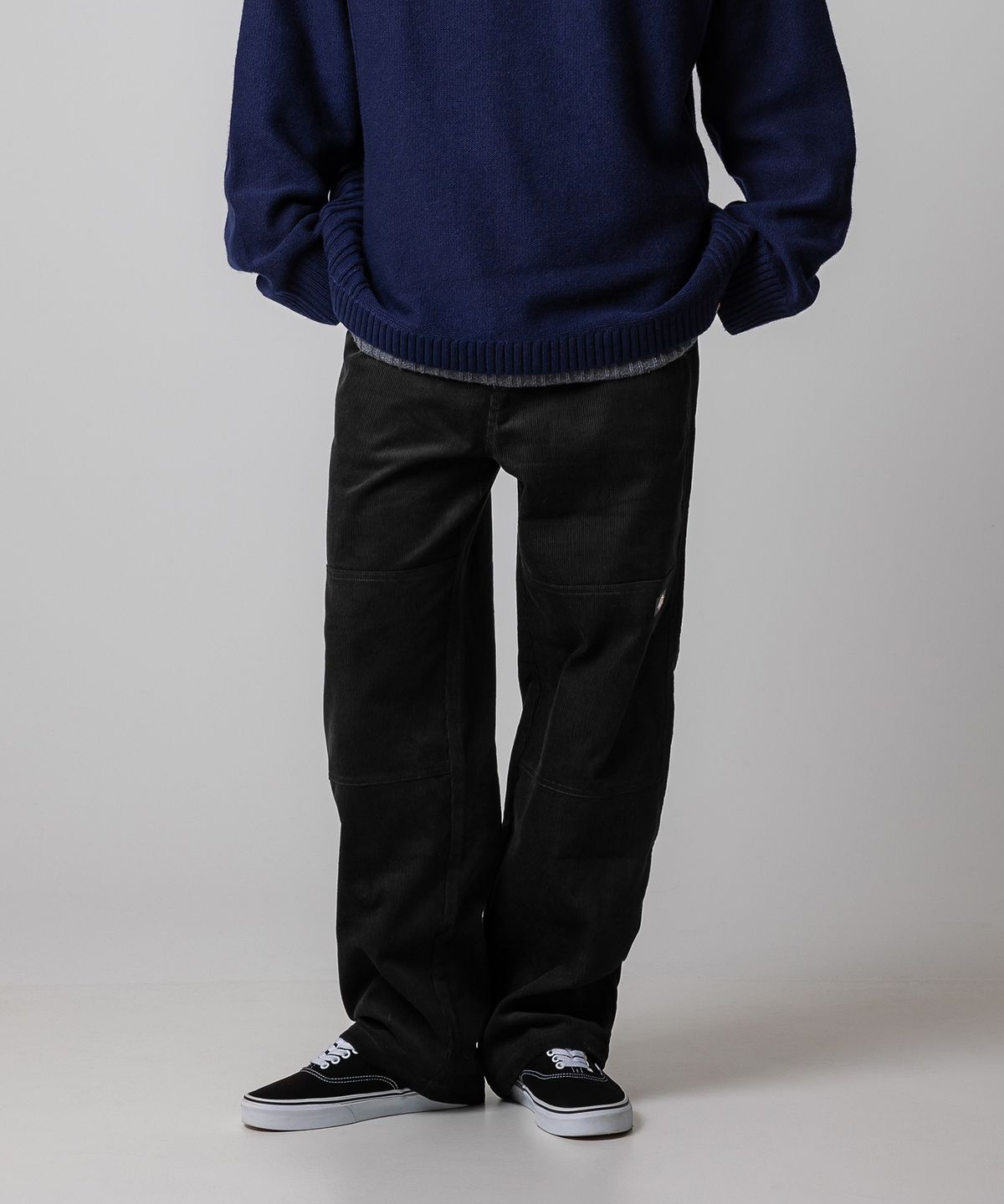 디키즈(DICKIES) 더블니 코듀로이 워크팬츠 Black