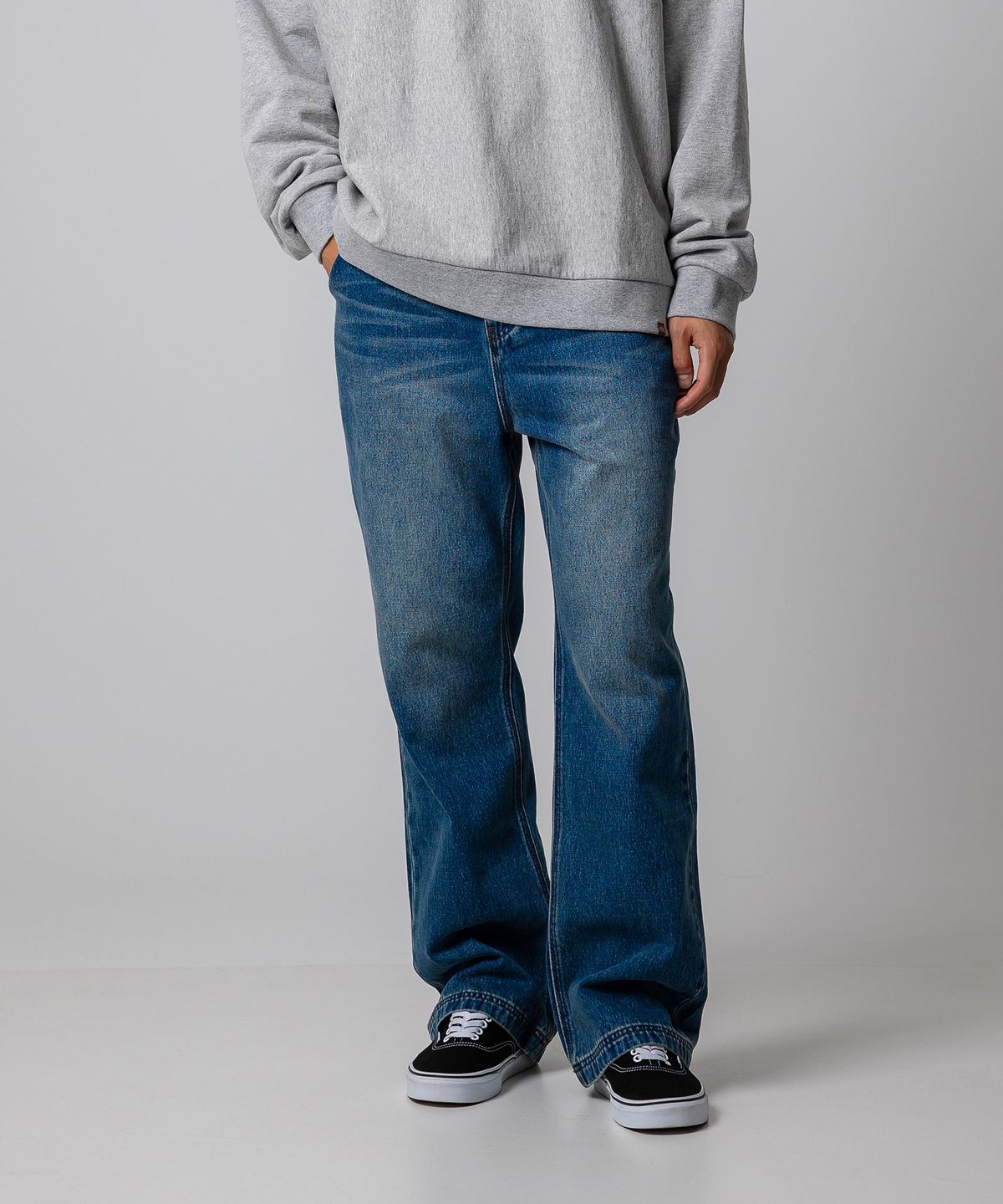 디키즈(DICKIES) 부츠컷 워시드 데님 팬츠 Blue