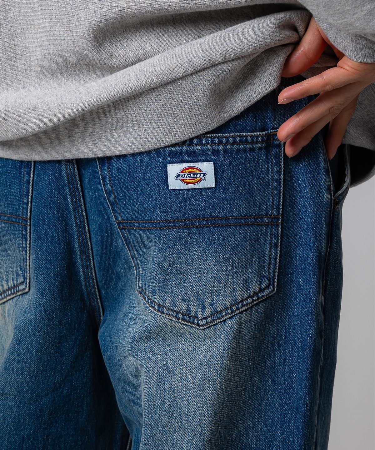 디키즈(DICKIES) 부츠컷 워시드 데님 팬츠 Blue