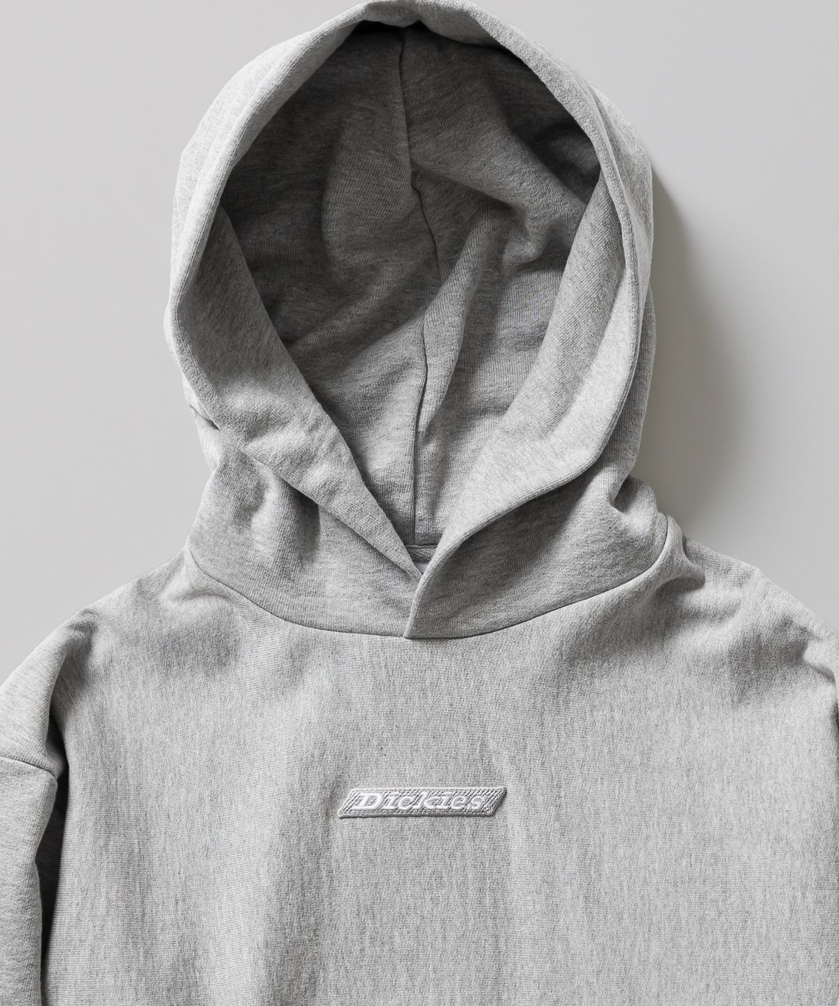 디키즈(DICKIES) 루즈핏 배너 로고 후드 Melange Gray