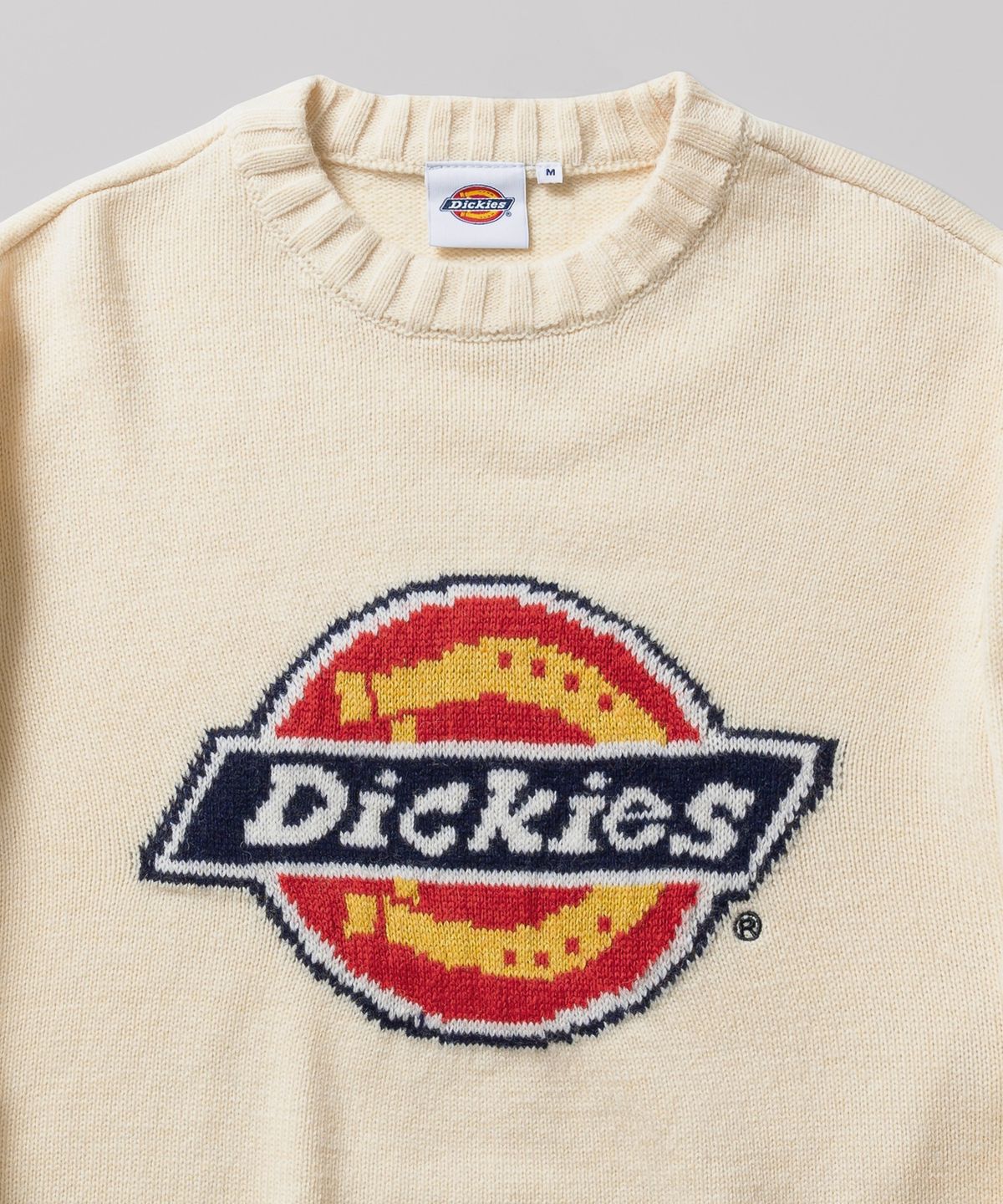 디키즈(DICKIES) 트리 로고 풀오버 니트 Cream