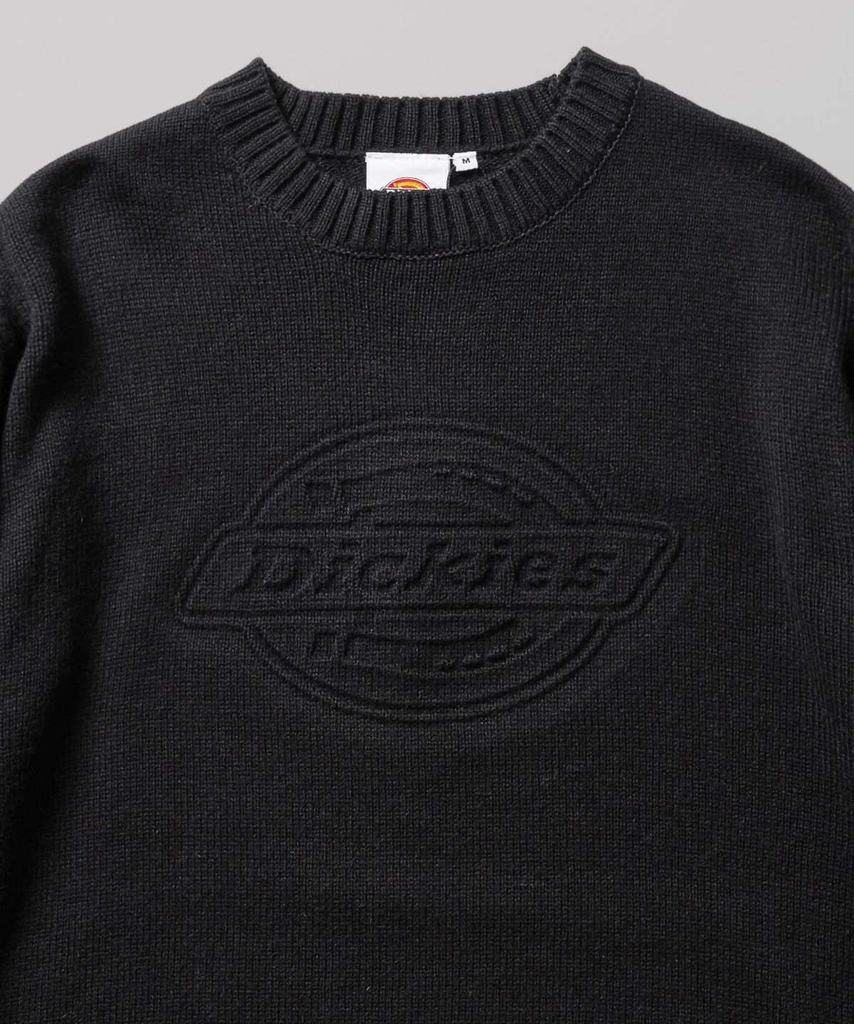 디키즈(DICKIES) 엠보스드 로고 풀오버 니트 Black
